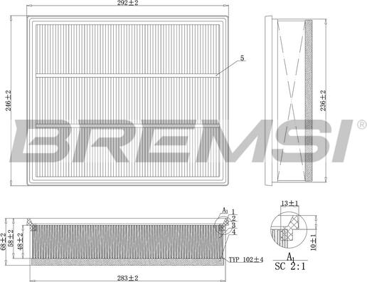 Bremsi FA1108 - Engine Air Filter car-mod.net