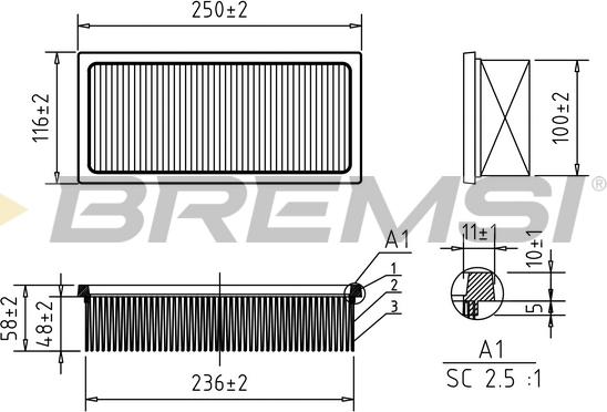 Bremsi FA1187 - Engine Air Filter car-mod.net