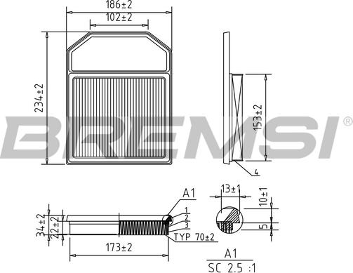 Bremsi FA1120 - Engine Air Filter car-mod.net