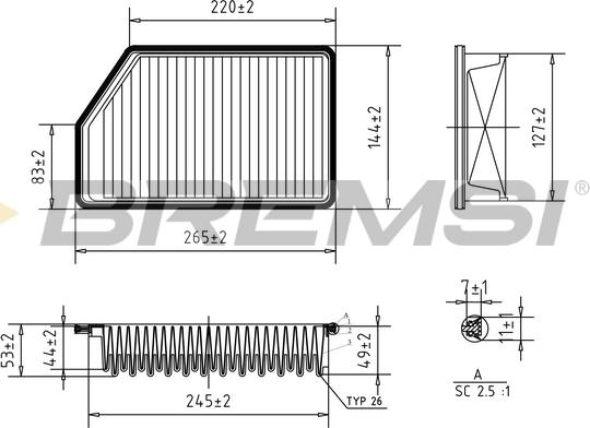 Bremsi FA1200 - Engine Air Filter car-mod.net