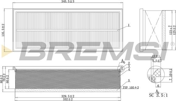Bremsi FA1237 - Engine Air Filter car-mod.net