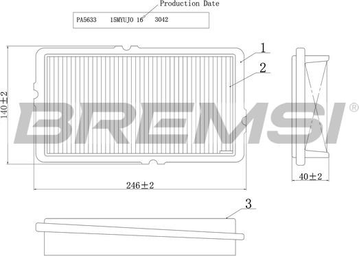 Bremsi FA2023 - Engine Air Filter car-mod.net