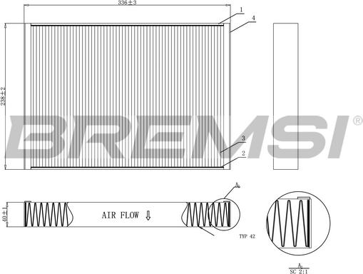 Bremsi FC0952C - Filter, interior air car-mod.net