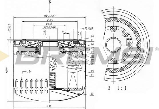 Bremsi FL0320 - Oil Filter car-mod.net