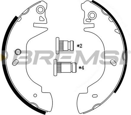 Bremsi GF0230 - Drum Brake Shoe Set car-mod.net