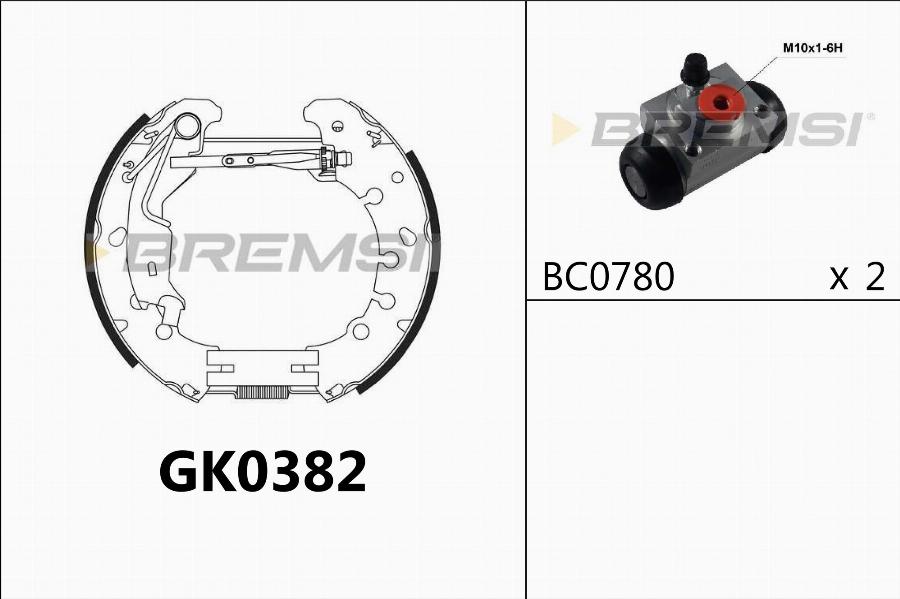 Bremsi GK0382 - Drum Brake Shoe Set car-mod.net