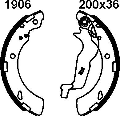 BSF 01906 - Drum Brake Shoe Set car-mod.net