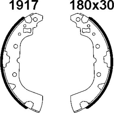 BSF 01917 - Drum Brake Shoe Set car-mod.net