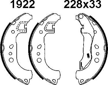BSF 01922 - Drum Brake Shoe Set car-mod.net