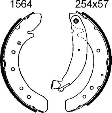 BSF 01564 - Drum Brake Shoe Set car-mod.net