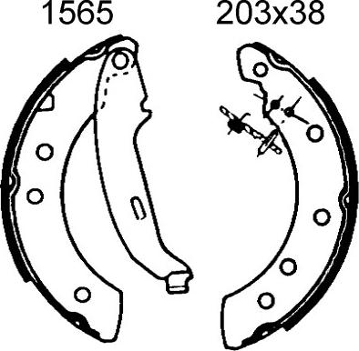 BSF 01565 - Drum Brake Shoe Set car-mod.net