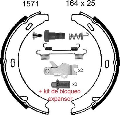 BSF 01571KC - Brake Shoe Set, parking brake car-mod.net