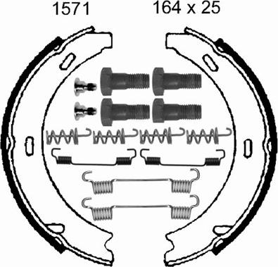 BSF 01571K - Brake Shoe Set, parking brake car-mod.net