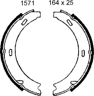 BSF 01571 - Brake Shoe Set, parking brake car-mod.net