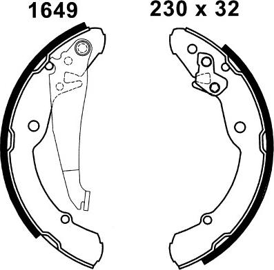 BSF 01649 - Drum Brake Shoe Set car-mod.net