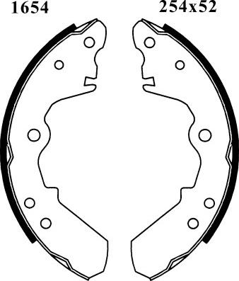 BSF 01654 - Drum Brake Shoe Set car-mod.net