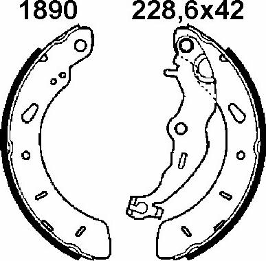 BSF 01890 - Drum Brake Shoe Set car-mod.net