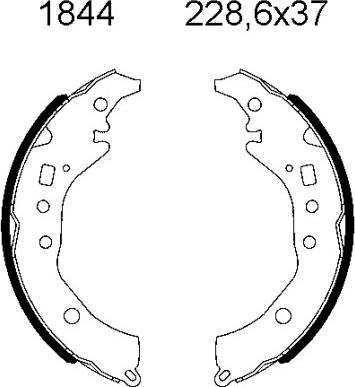BSF 01844 - Drum Brake Shoe Set car-mod.net
