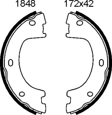 BSF 01848 - Brake Shoe Set, parking brake car-mod.net