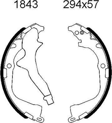 BSF 01843 - Drum Brake Shoe Set car-mod.net