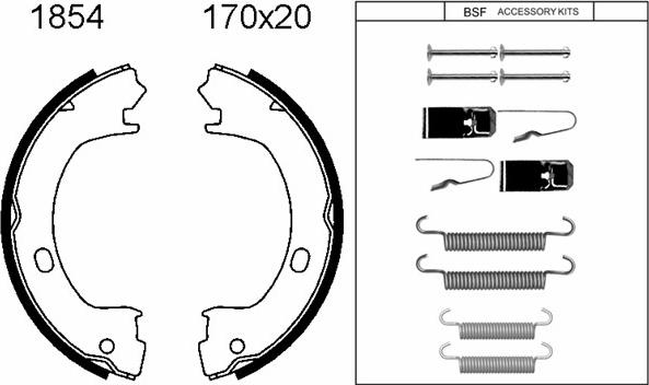 BSF 01854K - Brake Shoe Set, parking brake car-mod.net