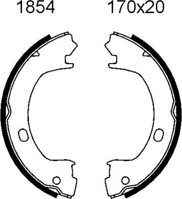BSF 01854 - Brake Shoe Set, parking brake car-mod.net