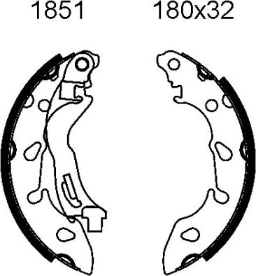 BSF 01851 - Drum Brake Shoe Set car-mod.net