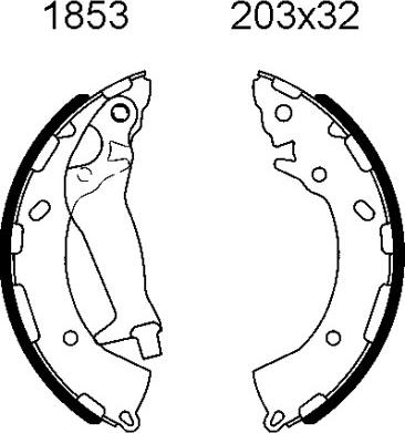 BSF 01853 - Drum Brake Shoe Set car-mod.net