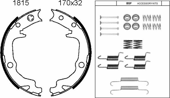 BSF 01815K - Brake Shoe Set, parking brake car-mod.net