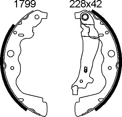 BSF 01799 - Drum Brake Shoe Set car-mod.net