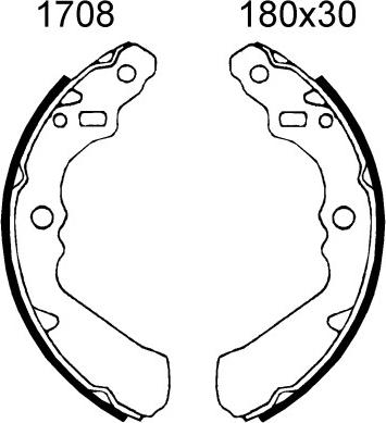 BSF 01708 - Drum Brake Shoe Set car-mod.net