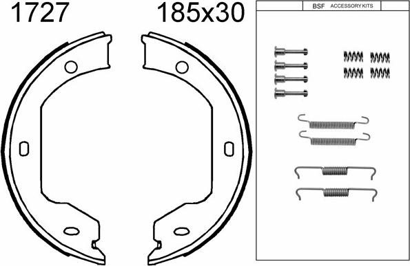 BSF 01727K - Brake Shoe Set, parking brake car-mod.net