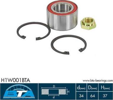 BTA H1W001BTA - Bearing Kit, wheel hub car-mod.net