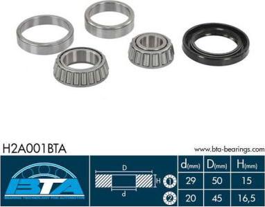 BTA H2A001BTA - Bearing Kit, wheel hub car-mod.net
