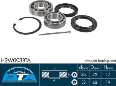 BTA H2W003BTA - Bearing Kit, wheel hub car-mod.net