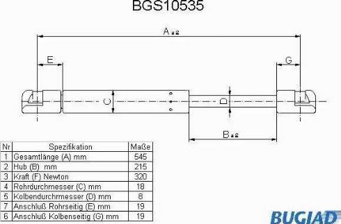 Bugiad BGS10535 - Gas Spring, boot, cargo area car-mod.net