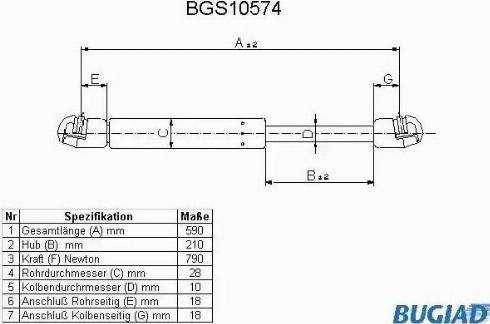 Bugiad BGS10574 - Gas Spring, boot, cargo area car-mod.net