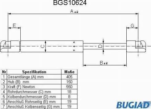 Bugiad BGS10624 - Gas Spring, boot, cargo area car-mod.net