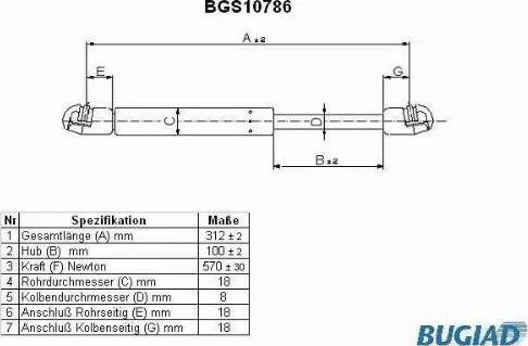 Bugiad BGS10786 - Gas Spring, boot, cargo area car-mod.net