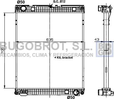 BUGOBROT 40-MN0010 - Radiator, engine cooling car-mod.net