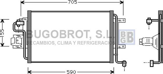 BUGOBROT 62-AI5130 - Condenser, air conditioning car-mod.net