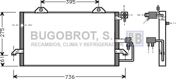 BUGOBROT 62-AI5121 - Condenser, air conditioning car-mod.net