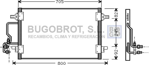 BUGOBROT 62-AI5175 - Condenser, air conditioning car-mod.net