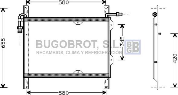 BUGOBROT 62-DF5022 - Condenser, air conditioning car-mod.net