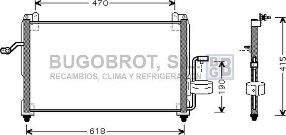 BUGOBROT 62-DW5045 - Condenser, air conditioning car-mod.net