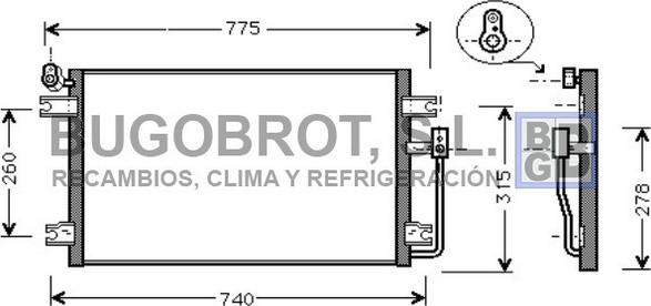 BUGOBROT 62-DW5031 - Condenser, air conditioning car-mod.net