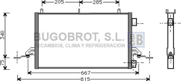 BUGOBROT 62-FD5242 - Condenser, air conditioning car-mod.net