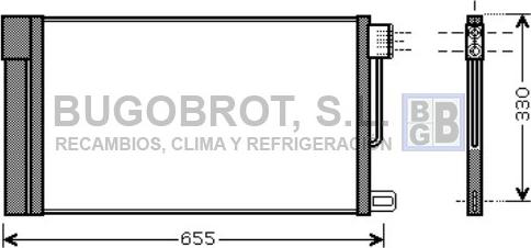BUGOBROT 62-FT5314 - Condenser, air conditioning car-mod.net