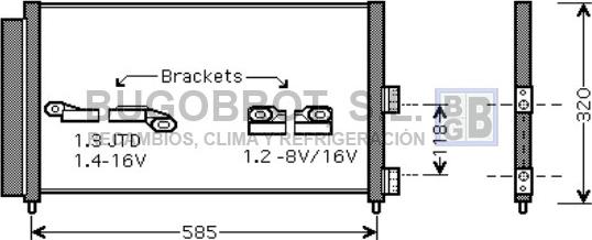 BUGOBROT 62-FT5289 - Condenser, air conditioning car-mod.net