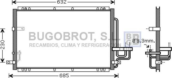 BUGOBROT 62-KA5092 - Condenser, air conditioning car-mod.net